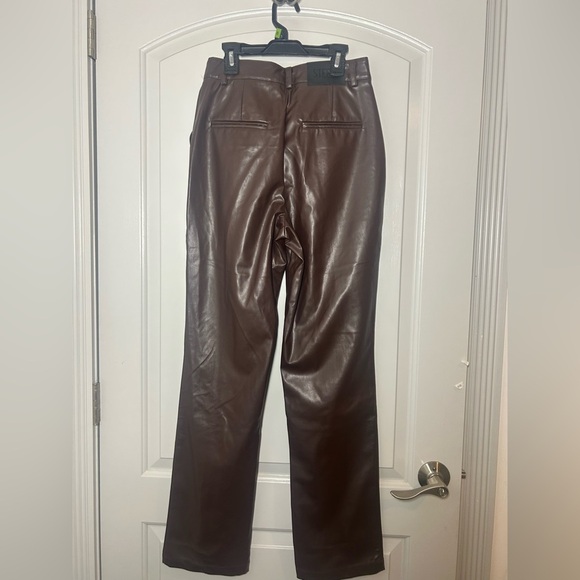 Steele Brown Faux Leather Pants size small NWT - Picture 3 of 11